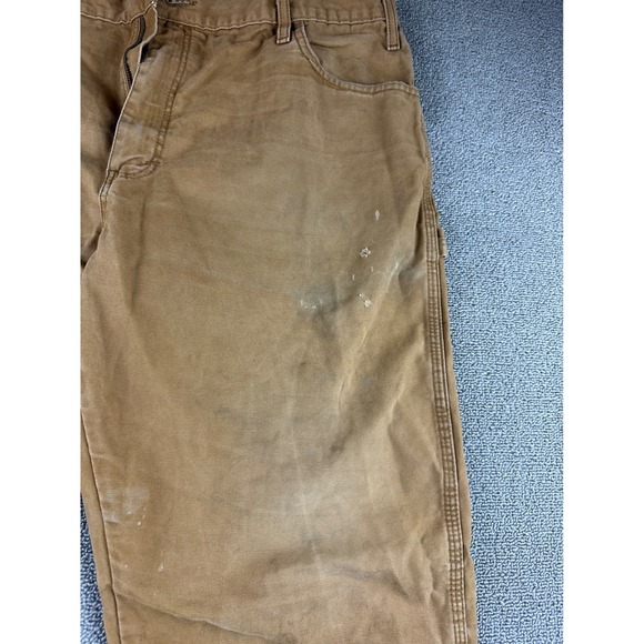 Dickies Relaxed Fit Sanded Duck Carpenter Pant Men 36x34 Brown Workwear Utility - Picture 6 of 14